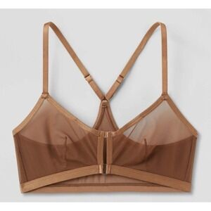 Women's Mesh Triangle Bralette Brown Small